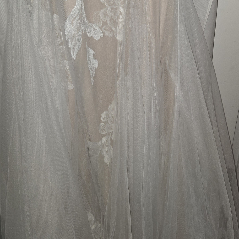 Watters Cream Sleeveless V-Neck Wedding Gown - Picture 7 of 8
